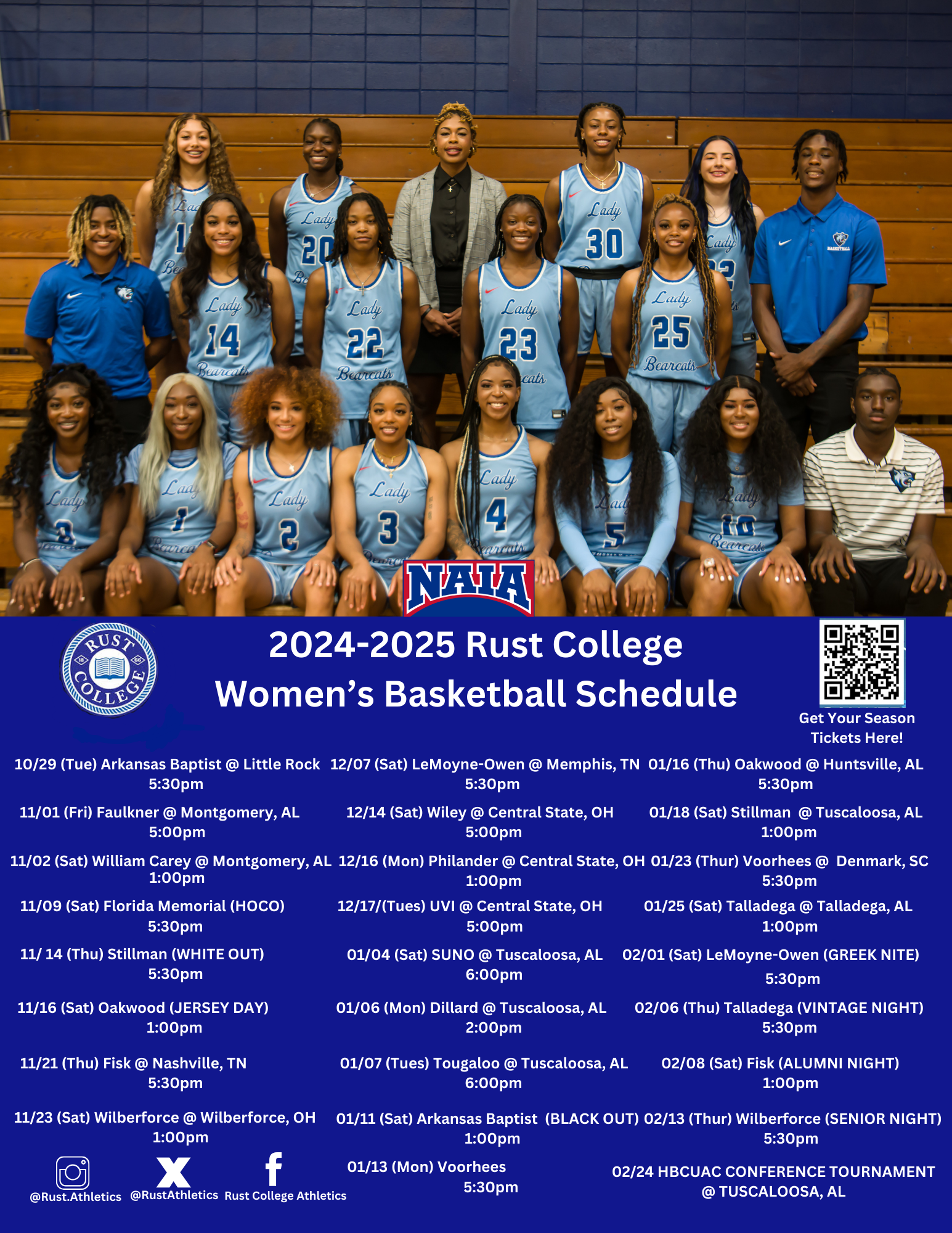 Rust College Women’s Basketball Announces 2024-2025 Season Schedule and Ticket Options in New HBCU Athletic Conference